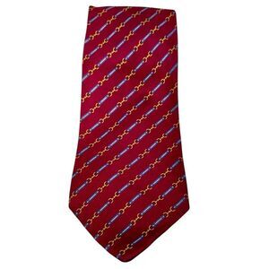 John Comfort Men’s Necktie 100% Silk England Horse Bit Equestrian Vintage